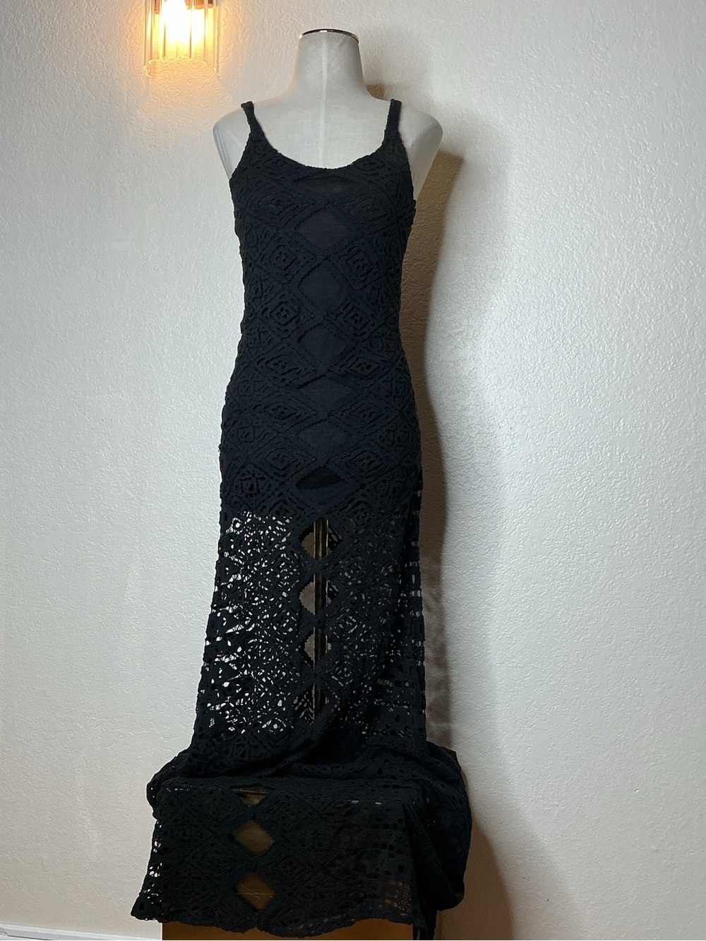 Jen's Pirate Booty Black Crochet Maxi Dress